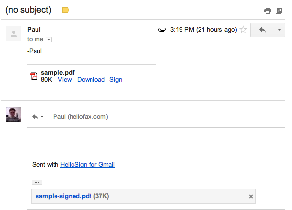HelloSign for Gmail